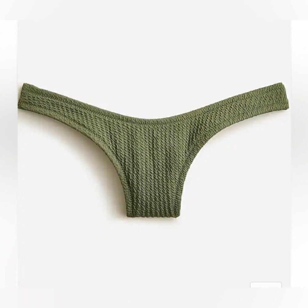 J crew Textured curved-waist cheeky bikini bottom